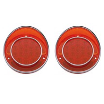 68-69-70-71-72 Corvette Red LED Rear Tail Light Turn Signal Lamp Lens Trim Pair - £52.71 GBP