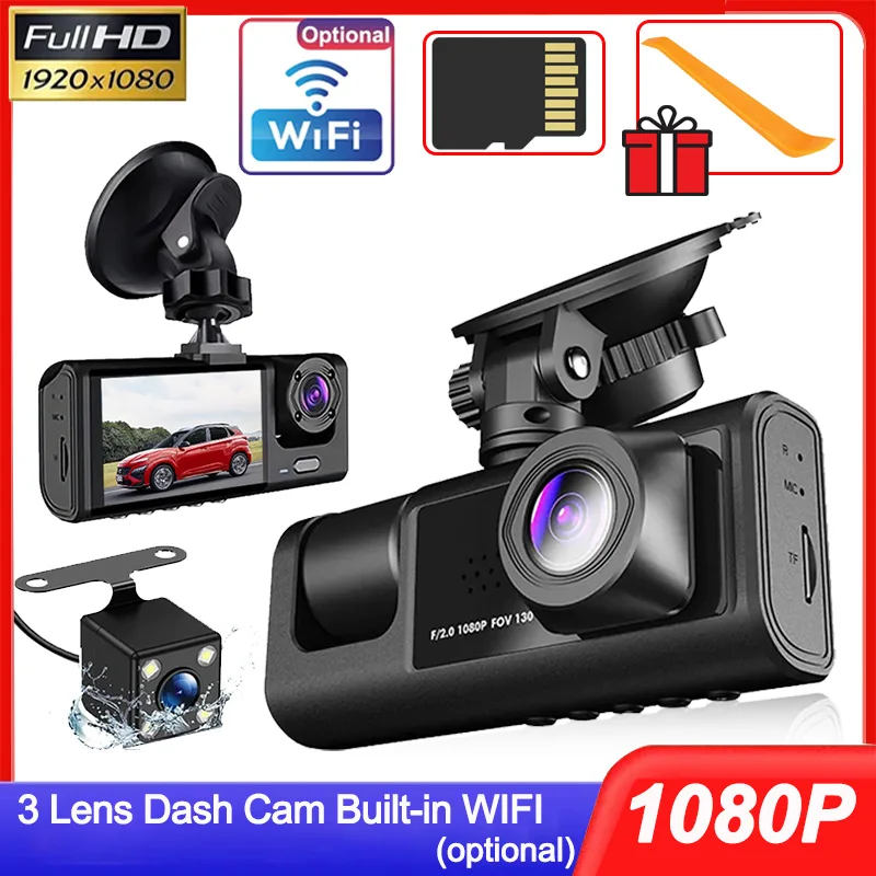 Car Dvr WIFI Dash Cam for Cars 3 Lens Recorder Video Camera for Vehicle Rear - £33.18 GBP+