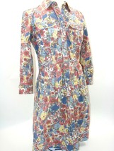 EUC VTG Tommy Hilfiger Floral Dress Women&#39;s 2 Vintage Long Sleeve Button Front  - £21.51 GBP