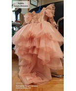 Made to order, Blush Flower Girl Dress with train, Birthday baby Dress L... - $179.00