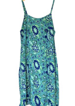Vtg Rainbow Jo Dress Womens Size L Green Sleeveless Rayon Mini Sundress ... - $21.50