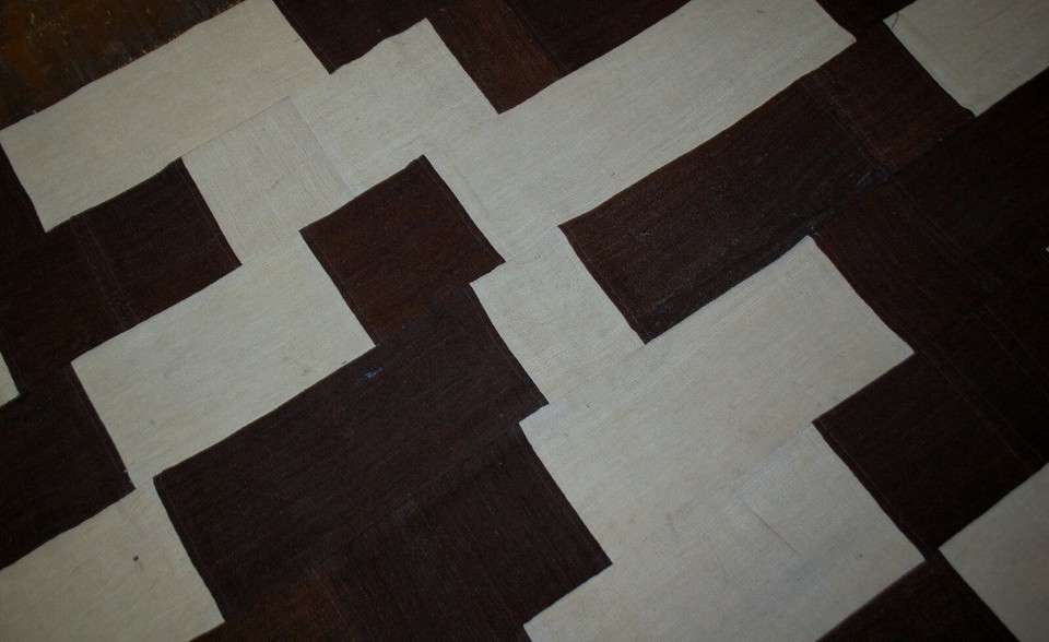 Handmade vintage Turkish Patchwork kilim 6.11'x5.3' (161cmx212cm) 1970s - 1B532 Item image 2