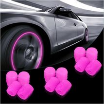 Fluorescent Car Tire Valve Stem Caps, 12PCS Auto Luminous Illuminated Wheel Valv - £8.90 GBP