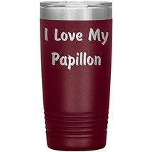 Love My Papillon v4-20oz Insulated Tumbler - Maroon - £23.84 GBP