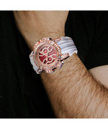 18K Gold MISSFOX New Red Quartz Luxury Watch Iced Out Waterproof For Men - $231.14 CAD
