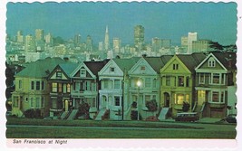 California Postcard San Francisco At Night Victorian Houses - £2.29 GBP