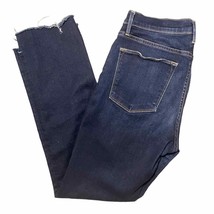 FRAME Le High Straight Raw Stagger Jeans Dark Wash &quot;Cabana&quot; Stretch - Si... - £44.14 GBP