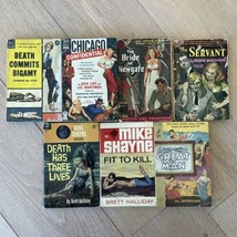 x7 Vintage Pulp Fiction Pocket Novels Lurid Spy Thriller - £27.23 GBP