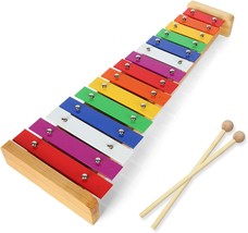 Lolysic 15 Tone Wooden Xylophone Glockenspiel Colorful Wooden Xylophone ... - £28.07 GBP