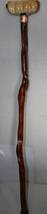 34in T Handle Wood Walking Cane, Inlaid Stone n Copper, Spalted Diamond Willow - £176.95 GBP