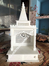 Marble Temple (Mandir) Handmade Filigree Design Home Hinduism Worship Decor Gift - £1,941.45 GBP