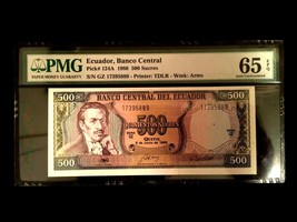 Ecuador 500 Sucres 1988 Banknote World Paper Money UNC Currency - PMG Ce... - $55.00