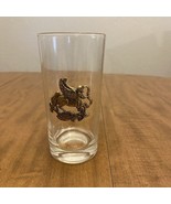 Vintage sagittarius Glass Drink Barware Applied Gold Zodiac Sign - $12.60