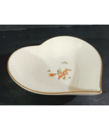 MIKASA BELLE EPOQUE B2005 Ivory Bone China Heart Dish Orange Floral Naru... - $13.29