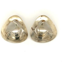 Vintage Sterling Signed MW Zuni Navajo Native American Cut Out Concho Earrings - £47.46 GBP