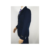 Men ZACCHI Velour Velveteen Hounds tooth Blazer Sport Coat DUANE 74521 Navy Blue image 2