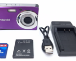 Polaroid t1235 12MP Camera Charger Cable Battery Purple TESTED - £109.40 GBP