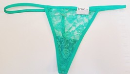 Rue 21 Women&#39;s T Back Thong Panties Green LARGE Heart Rhinestone New - £9.23 GBP