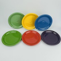 Fiesta Bistro Salad Plate 7 1/4” Inch Set Of 6 Multi Color (Shamrock, Plum, ++) - £52.89 GBP