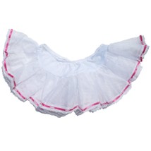 White Mesh Petticoat Hot Pink Ribbon Weave Lace Trim Contrast Tutu Costu... - $19.79