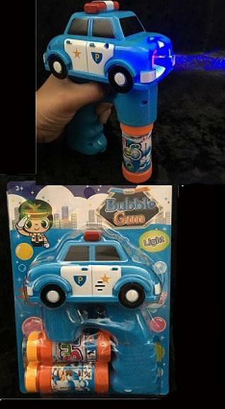 LIGHT UP POLICE CAR BUBBLE GUN WITH SOUND toy bottle bubbles maker machine NEW