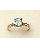 Gold Aquamarine diamonds Ring 14k gold ring - zilver kist stone queen  - €426,60 EUR