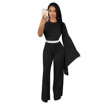 Unique One Shoulder Flare Sleeve Jumpsuits - £28.00 GBP