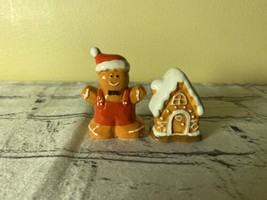 christmas gingerbread house and boy salt and pepper shakers - £11.76 GBP