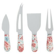 Pioneer Woman Cheese Knife and Fork Serving Set Gorgeous Garden Floral 4... - $26.97