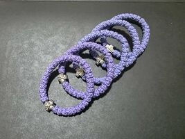 Christian prayer rope bracelet, handmade purple komboskini, purple rosary - $7.49