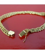 7&quot; 14K Yellow Gold Mesh Twisted Link Chain Bracelet - 7 Grams - £330.85 GBP
