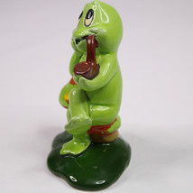 Vintage Lefton #H371 Ceramic Frog Sitting On Mushroom And Smoking Pipe Figurine  - £17.37 GBP