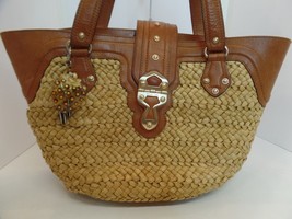 Michael By Michael Kors Santorini Raffia Tote With Beautiful Leather Acc... - £79.13 GBP