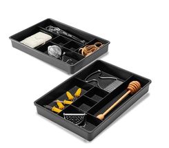 Madesmart Set of 2 Plastic 6-Compartment Drawer Organizer Gadget Trays, ... - $19.81