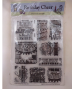 Hot off the press Birthday Cheer 13 Clear Acrylic Stamps Card Making Cra... - $25.76 CAD