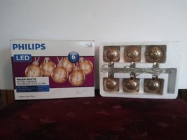 Philips LED Battery Operated Champagne Glass Globe Christmas Ornaments Set of 6 - £15.81 GBP