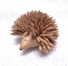 Handmade Wood Hedgehog From Germany w Pfennic Coin Base 2 3/4 x 2 1/4 x ... - $39.11
