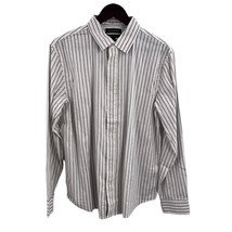 Banana Republic Untucked Standard Fit Striped Button Front Medium New - $37.65