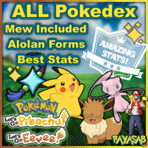 Complete Pokedex and Alolan Forms Pokemons Lets Go Pikachu and Eevee Home - $2.50+