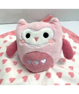 Pearhead Security Blanket Lovey Pink White Owl Hearts Plush Toy Soft - £10.11 GBP