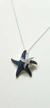 1.50Ct Round Simulated Sapphire & Diamond Starfish Pendant 14k White Gold Plated - £82.66 GBP