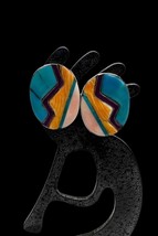 Santo Domingo Sterling Silver Turquoise Sugilite Spiny Oyster Inlay Earrings - £89.30 GBP
