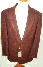 Jacket Tweed Man Pure Wool Various Measures Burgundy Cut Drop 6 Lanificio Biella - £117.88 GBP