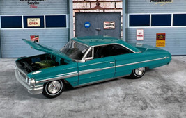 Auto World 1964 FORD GALAXIE 500 XL w/ Opening Hood! Teal 1/64 Scale - $29.69