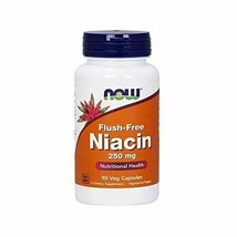 NEW Now Flush-Free Niacin 250 Essential B Nutritional Health mg 90 Veg C... - $14.36