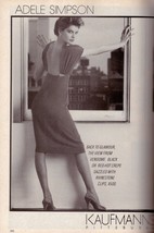 1985 Adele Simpson Rene Russo B&amp;W Sexy Legs Vintage Fashion Print Ad 1980s - £4.75 GBP