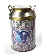 Vintage Collectible Dairy Goodness Metal Tin Milk Can Cow Image - $33.78 CAD