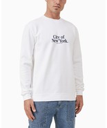 Cotton On Men&#39;s Graphic Crew Fleece Sweatshirt City of New York in White-XL - $34.44 CAD