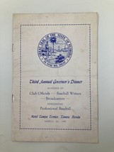 March 22 1949 3rd Annual Governor&#39;s Dinner Club Officials Baseball VERY ... - $142.50