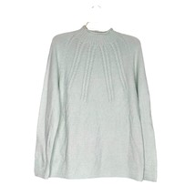 Denim &amp; Co. Sweater Mint Green Knit Long Sleeve Pullover Crew Neck Sz M - £16.53 GBP